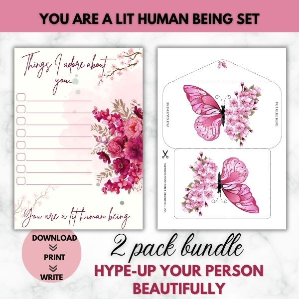 You Are a Lit Human Being Hype-Up Prompt Paper Set