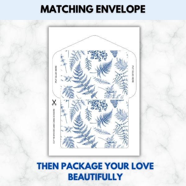 I love you deep- Love Letter Prompt Paper & Envelope Set (Unlined)
