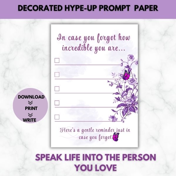 In Case You Forgot Hype-Up Prompt Paper Set