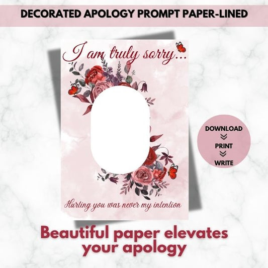 I Am Truly Sorry - Apology Prompt Paper