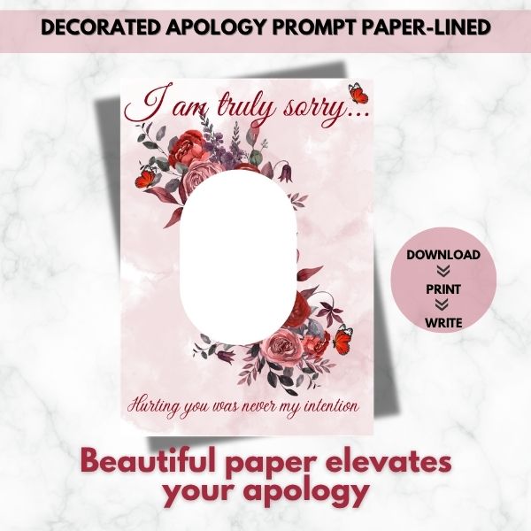 I Am Truly Sorry - Apology Prompt Paper