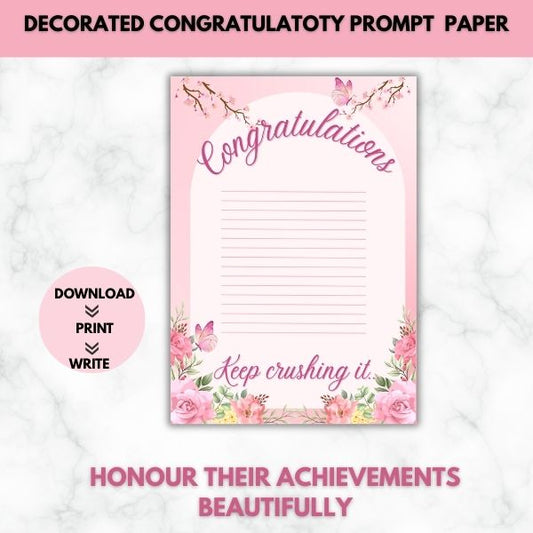 Keep Crushing It Celebratory Prompt Paper Set