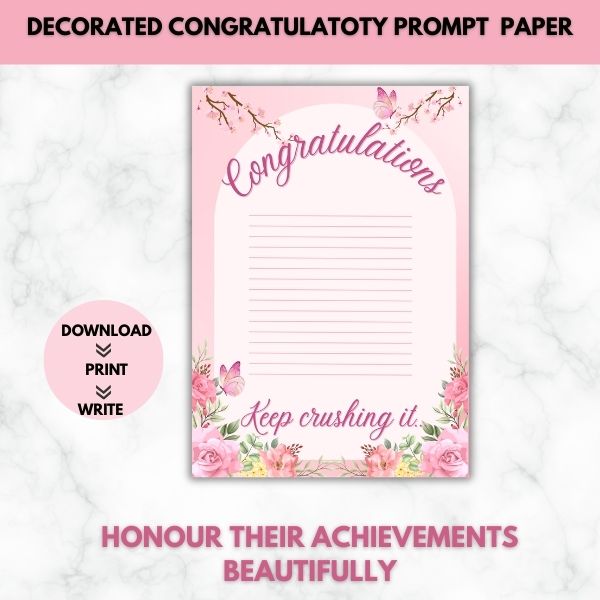 Keep Crushing It Celebratory Prompt Paper Set
