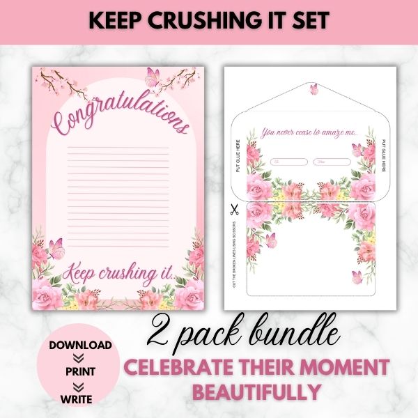 Keep Crushing It Celebratory Prompt Paper Set
