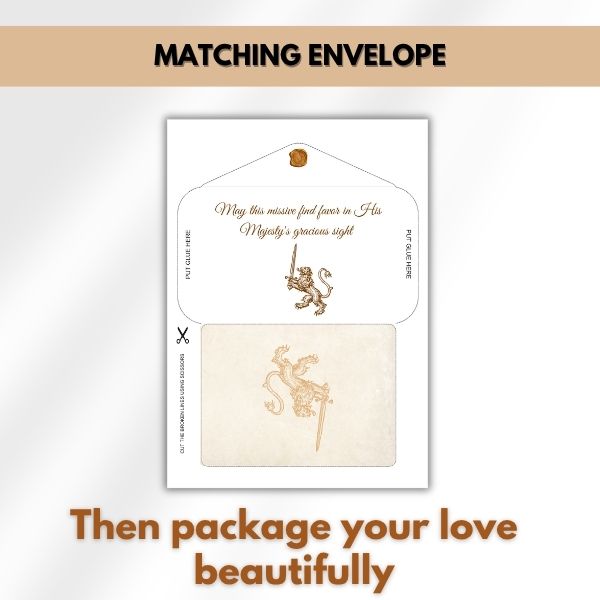 Long live The King – Royal Romance Love Letter Paper & Envelope Set (Unlined)