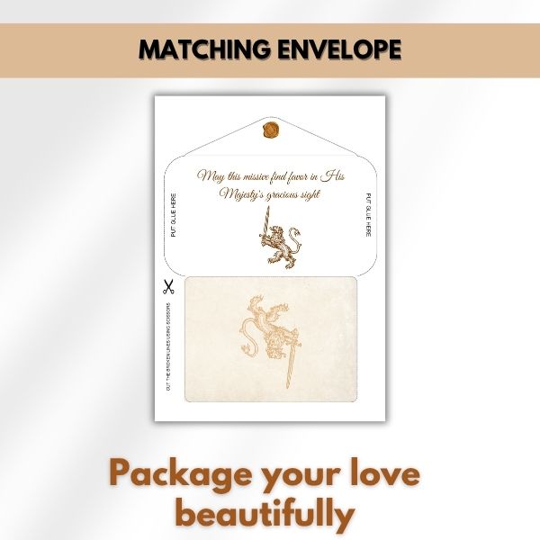Long live The King – Royal Romance Love Letter Paper & Envelope Set (Lined)