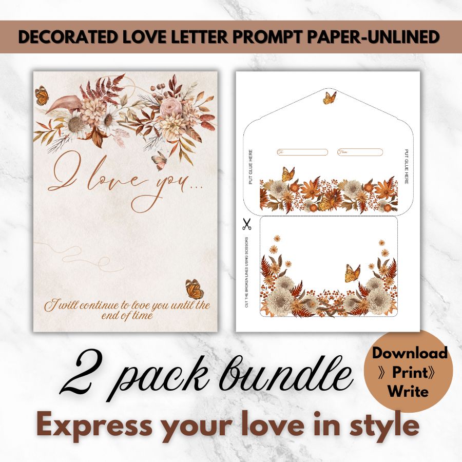 Until the End of Time – Love Letter Prompt Paper & Envelope Set (Unlined)