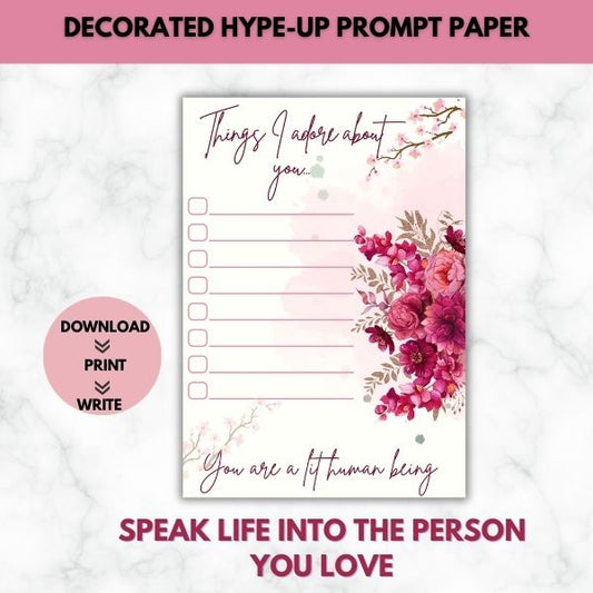 You Are a Lit Human Being Hype-Up Prompt Paper Set