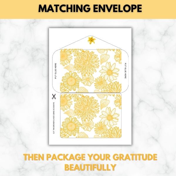 You Brighten My Life- Gratitude Letter Prompt Paper Set( Unlined)